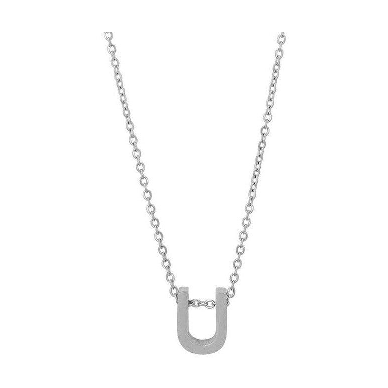 Courrier – Edelstahlkette mit Buchstaben-Anhänger in Silber 45 + 5 cm Foreverengraved