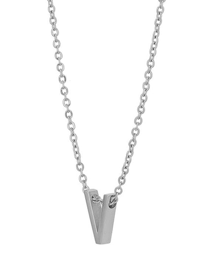 Courrier – Edelstahlkette mit Buchstaben-Anhänger in Silber (45 + 5 cm)