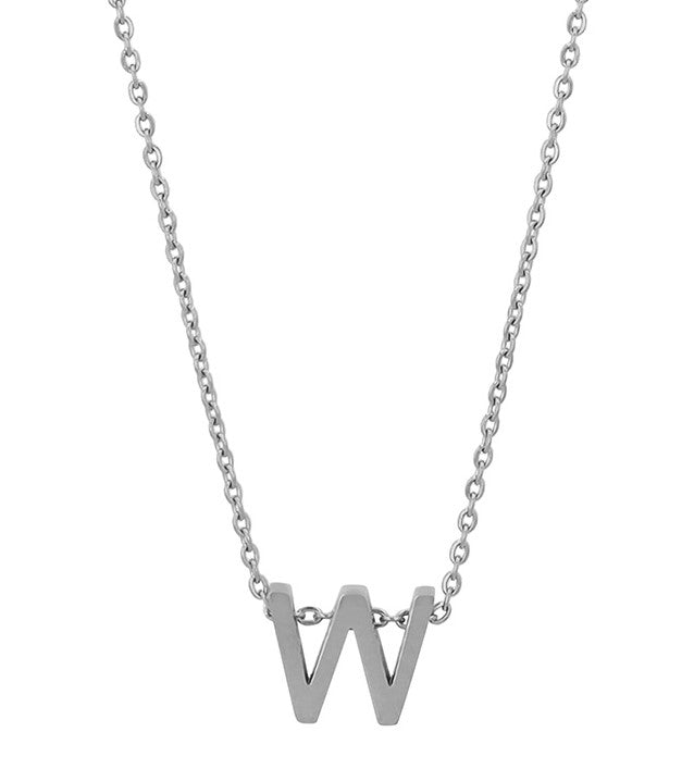 Courrier – Edelstahlkette mit Buchstaben-Anhänger in Silber (45 + 5 cm)