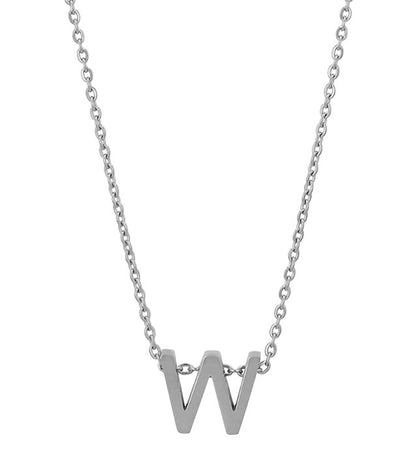 Courrier – Edelstahlkette mit Buchstaben-Anhänger in Silber (45 + 5 cm)