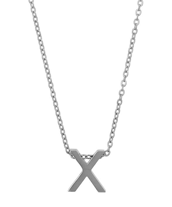 Courrier – Edelstahlkette mit Buchstaben-Anhänger in Silber (45 + 5 cm)