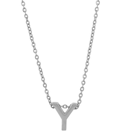 Courrier – Edelstahlkette mit Buchstaben-Anhänger in Silber (45 + 5 cm)