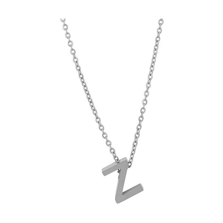 Courrier – Edelstahlkette mit Buchstaben-Anhänger in Silber 45 + 5 cm Foreverengraved