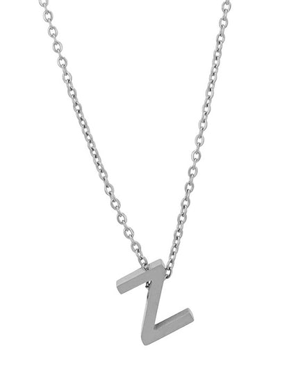 Courrier – Edelstahlkette mit Buchstaben-Anhänger in Silber (45 + 5 cm)
