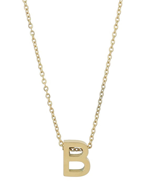 Littri – Edelstahlkette mit Buchstaben-Anhänger in Gold (45 + 5 cm)