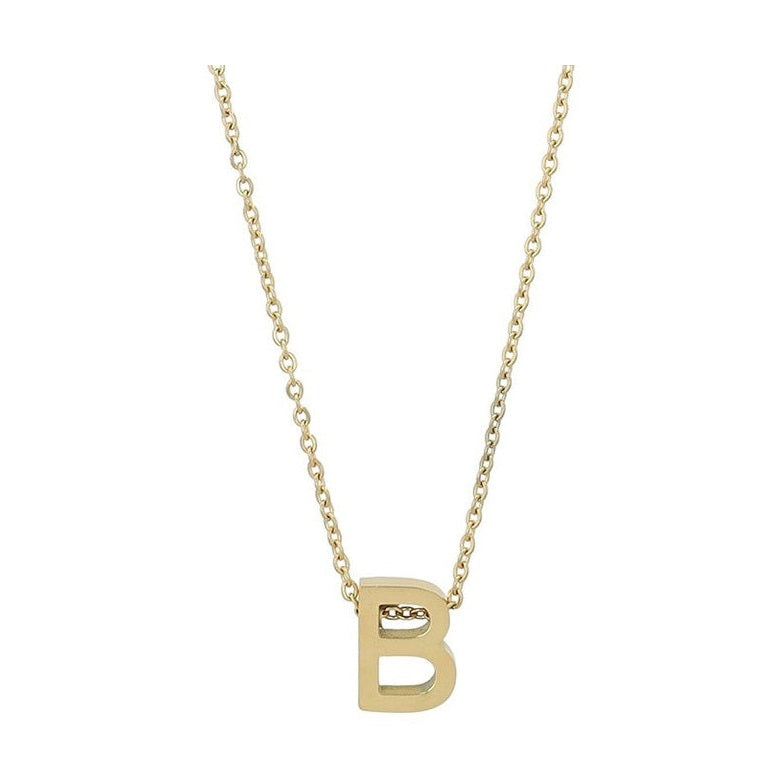 Littri – Edelstahlkette mit Buchstaben-Anhänger in Gold 45 + 5 cm Foreverengraved