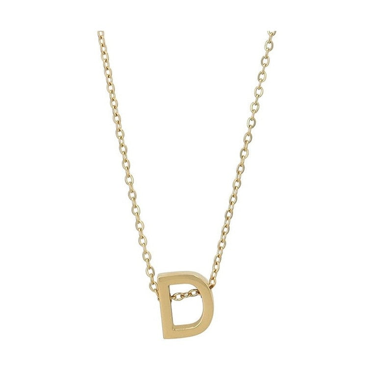 Littri – Edelstahlkette mit Buchstaben-Anhänger in Gold 45 + 5 cm Foreverengraved