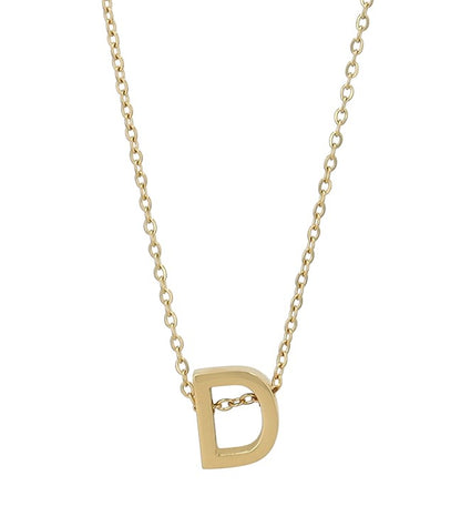 Littri – Edelstahlkette mit Buchstaben-Anhänger in Gold (45 + 5 cm)