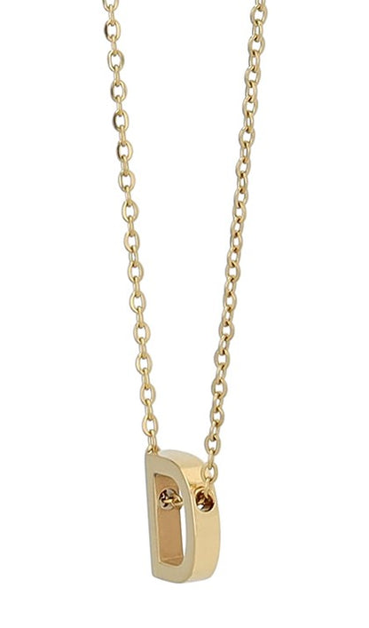 Littri – Edelstahlkette mit Buchstaben-Anhänger in Gold (45 + 5 cm)