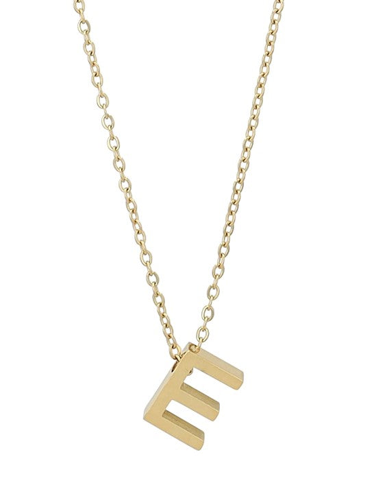 Littri – Edelstahlkette mit Buchstaben-Anhänger in Gold (45 + 5 cm)