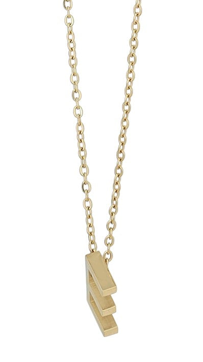 Littri – Edelstahlkette mit Buchstaben-Anhänger in Gold (45 + 5 cm)