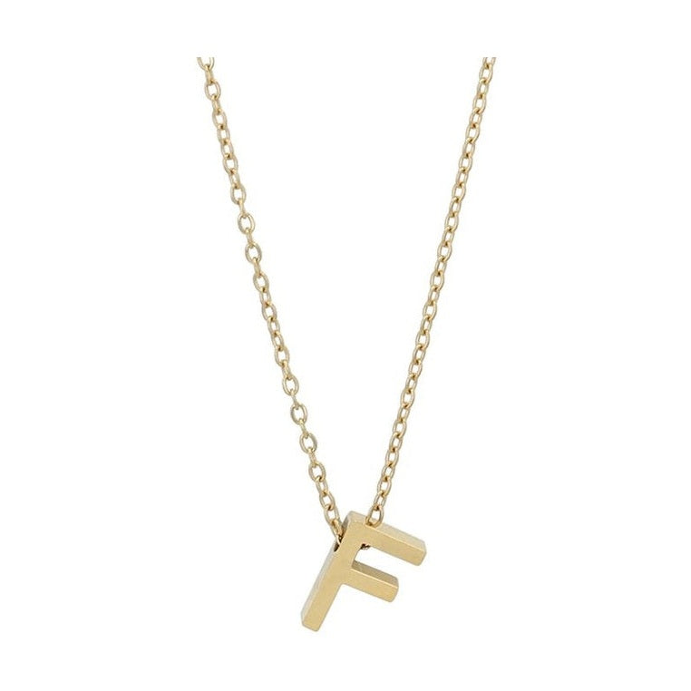 Littri – Edelstahlkette mit Buchstaben-Anhänger in Gold 45 + 5 cm Foreverengraved