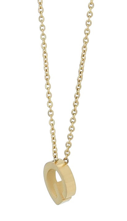 Littri – Edelstahlkette mit Buchstaben-Anhänger in Gold (45 + 5 cm)