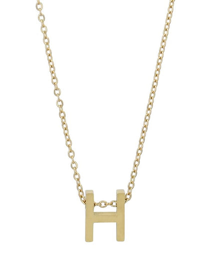Littri – Edelstahlkette mit Buchstaben-Anhänger in Gold (45 + 5 cm)