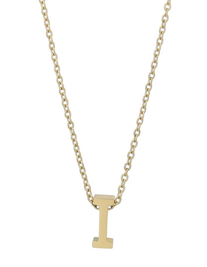 Littri – Edelstahlkette mit Buchstaben-Anhänger in Gold (45 + 5 cm)