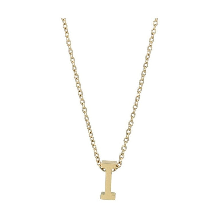 Littri – Edelstahlkette mit Buchstaben-Anhänger in Gold 45 + 5 cm Foreverengraved