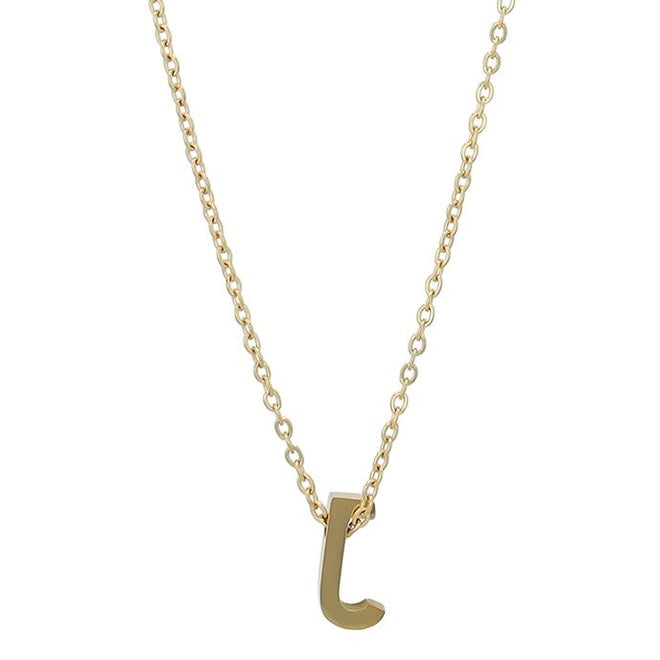 Littri – stainless steel necklace with letter pendant in gold (45 + 5 cm)