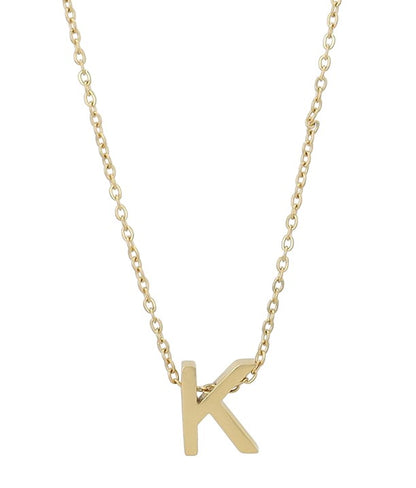 Littri – Edelstahlkette mit Buchstaben-Anhänger in Gold (45 + 5 cm)