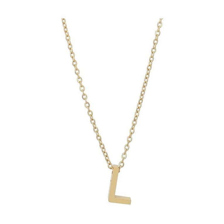 Littri – Edelstahlkette mit Buchstaben-Anhänger in Gold 45 + 5 cm Foreverengraved