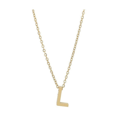 Littri – Edelstahlkette mit Buchstaben-Anhänger in Gold 45 + 5 cm Foreverengraved