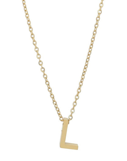 Littri – Edelstahlkette mit Buchstaben-Anhänger in Gold (45 + 5 cm)