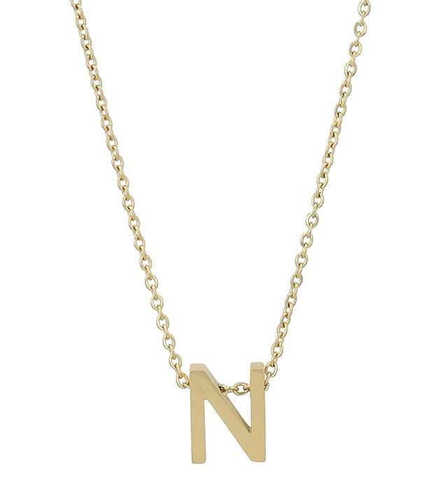 Littri – Edelstahlkette mit Buchstaben-Anhänger in Gold (45 + 5 cm)