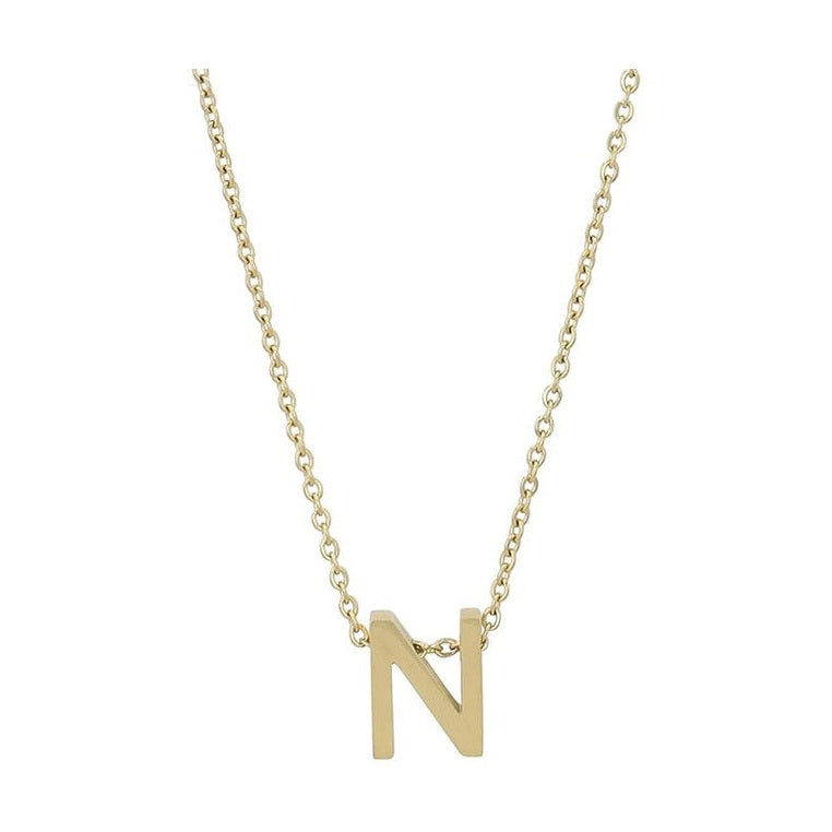 Littri – Edelstahlkette mit Buchstaben-Anhänger in Gold 45 + 5 cm Foreverengraved