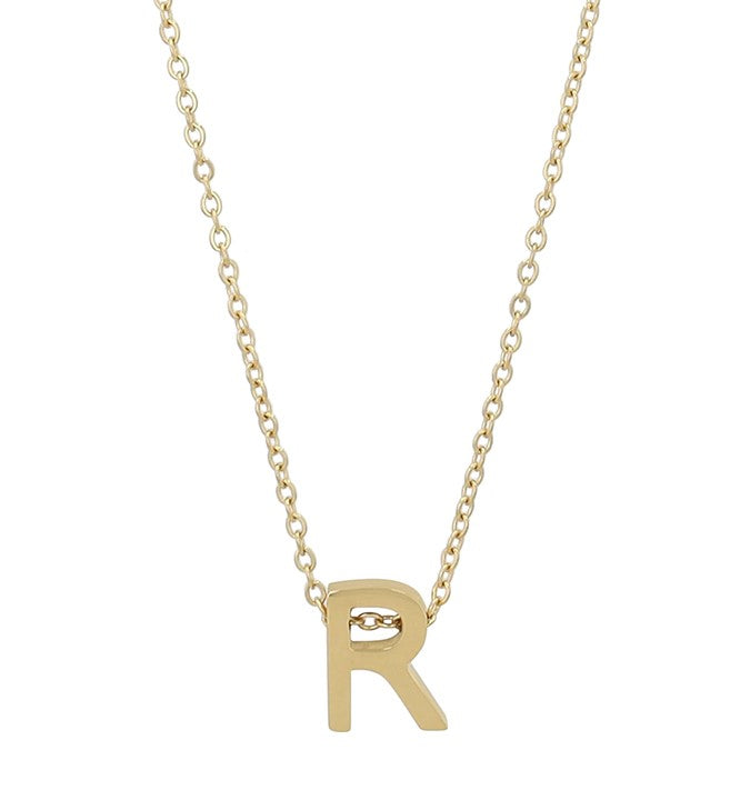 Littri – Edelstahlkette mit Buchstaben-Anhänger in Gold (45 + 5 cm)