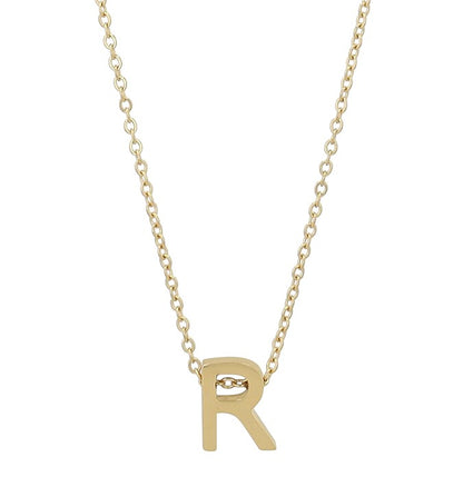 Littri – Edelstahlkette mit Buchstaben-Anhänger in Gold (45 + 5 cm)