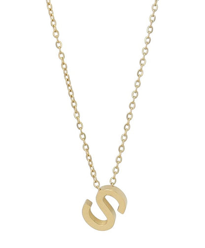 Littri – Edelstahlkette mit Buchstaben-Anhänger in Gold (45 + 5 cm)