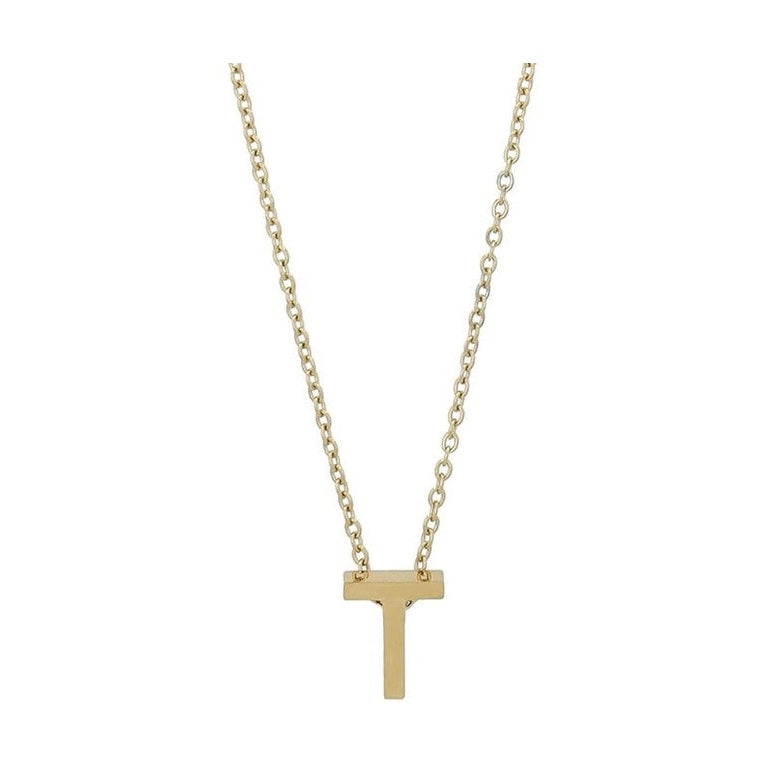 Littri – Edelstahlkette mit Buchstaben-Anhänger in Gold 45 + 5 cm Foreverengraved