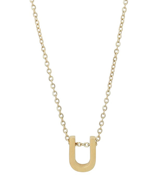 Littri – Edelstahlkette mit Buchstaben-Anhänger in Gold (45 + 5 cm)