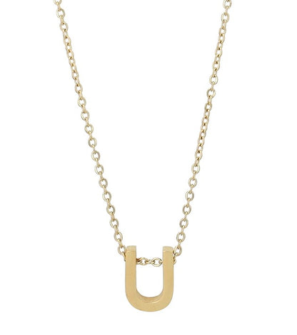 Littri – Edelstahlkette mit Buchstaben-Anhänger in Gold (45 + 5 cm)