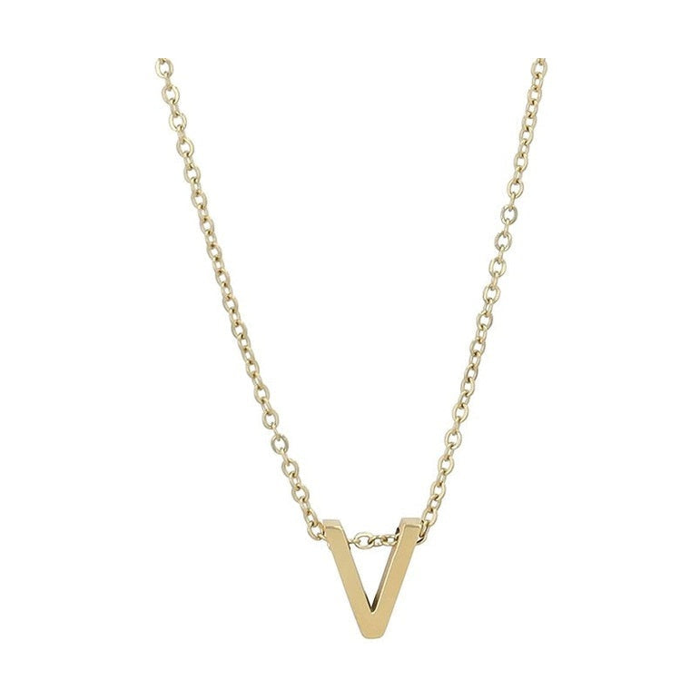 Littri – Edelstahlkette mit Buchstaben-Anhänger in Gold 45 + 5 cm Foreverengraved