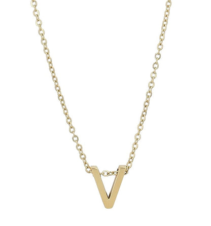 Littri – Edelstahlkette mit Buchstaben-Anhänger in Gold (45 + 5 cm)