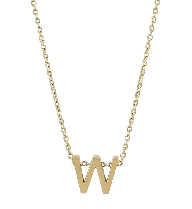 Littri – Edelstahlkette mit Buchstaben-Anhänger in Gold (45 + 5 cm)