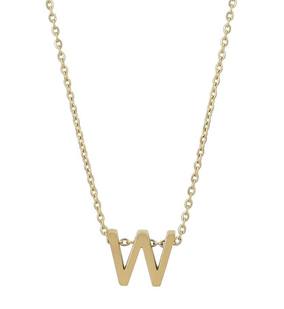 Littri – Edelstahlkette mit Buchstaben-Anhänger in Gold (45 + 5 cm)