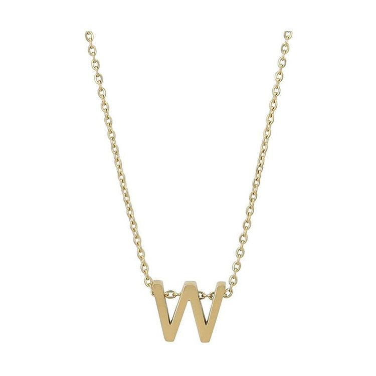 Littri – Edelstahlkette mit Buchstaben-Anhänger in Gold 45 + 5 cm Foreverengraved