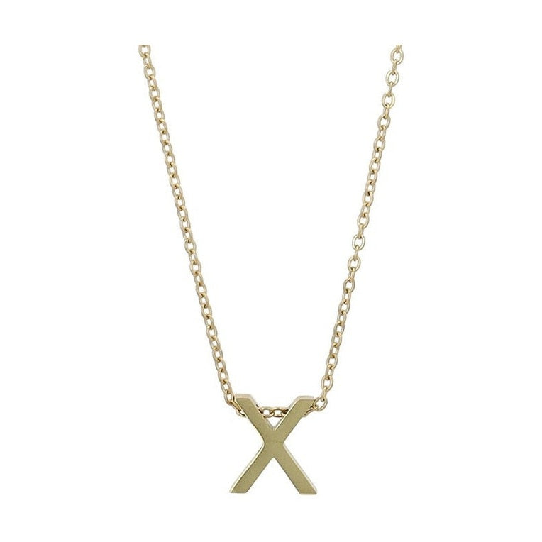 Littri – Edelstahlkette mit Buchstaben-Anhänger in Gold 45 + 5 cm Foreverengraved