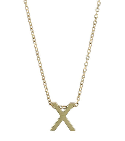 Littri – Edelstahlkette mit Buchstaben-Anhänger in Gold (45 + 5 cm)