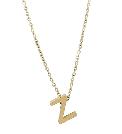Littri – Edelstahlkette mit Buchstaben-Anhänger in Gold (45 + 5 cm)