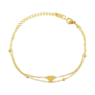 Akzent Edelstahl Armband mit Herzelement – Eleganz & Liebe in einem Schmuckstück Foreverengraved