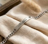 Schmales Gravur-Armband aus Edelstahl mit Name oder Datum