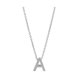 Courrier – Edelstahlkette mit Buchstaben-Anhänger in Silber 45 + 5 cm Foreverengraved