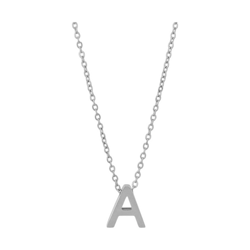 Courrier – Edelstahlkette mit Buchstaben-Anhänger in Silber 45 + 5 cm Foreverengraved