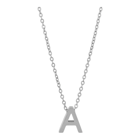 Courrier – Edelstahlkette mit Buchstaben-Anhänger in Silber (45 + 5 cm)