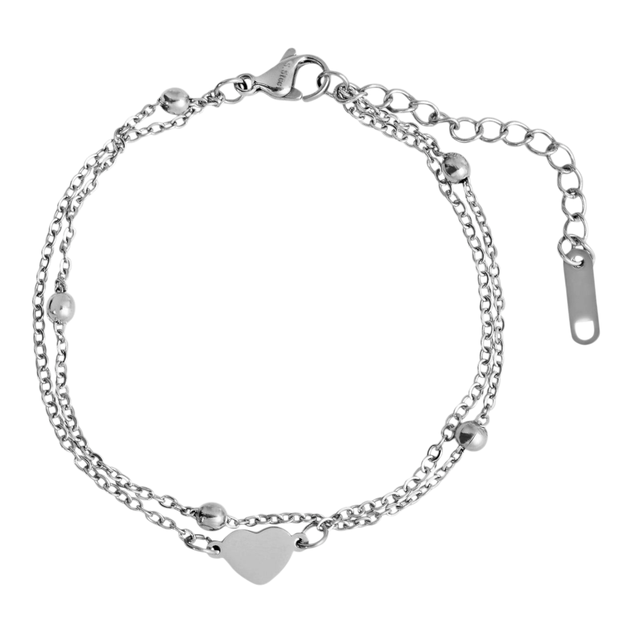 Akzent Edelstahl Armband mit Herzelement – Eleganz & Liebe in einem Schmuckstück