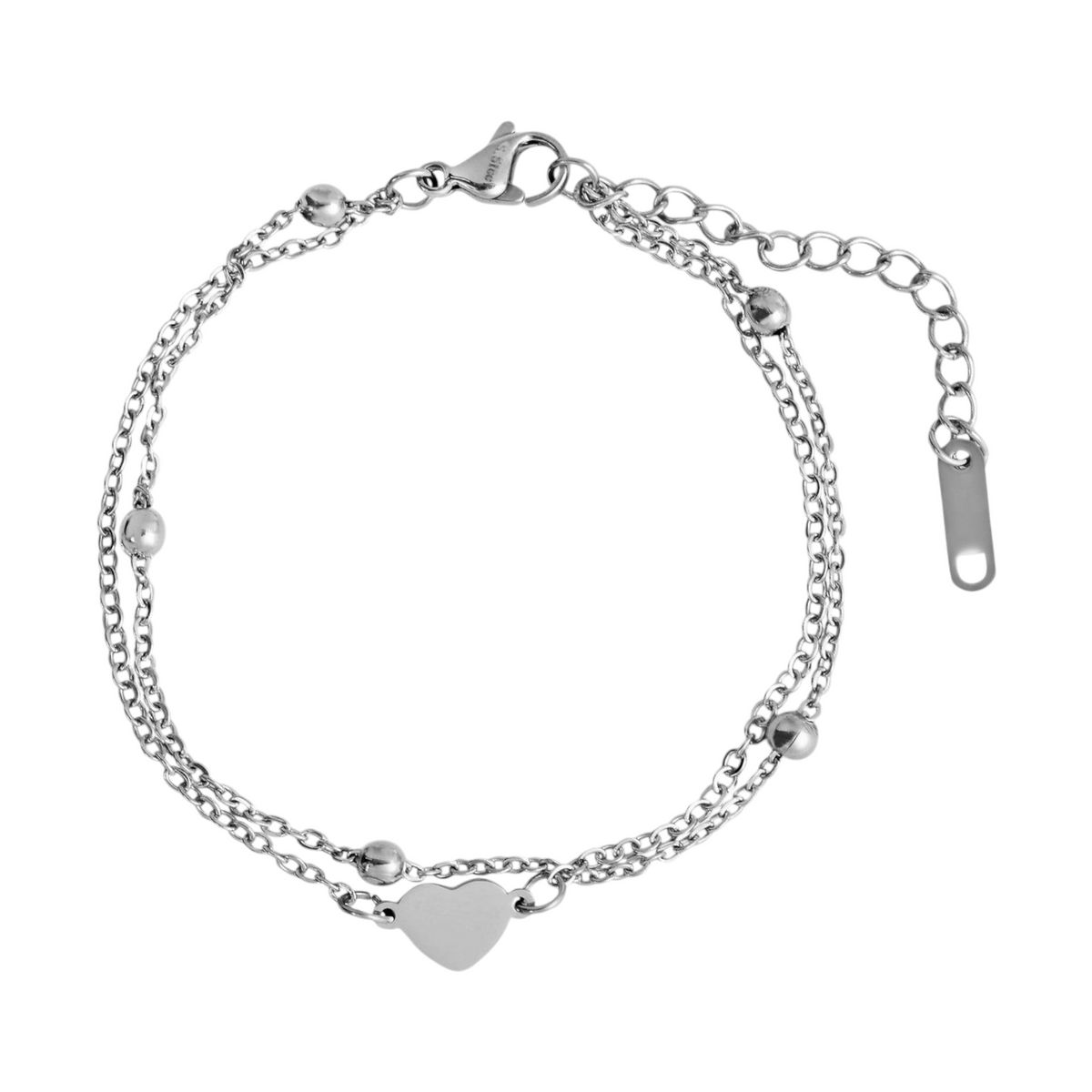 Akzent Edelstahl Armband mit Herzelement – Eleganz & Liebe in einem Schmuckstück Foreverengraved