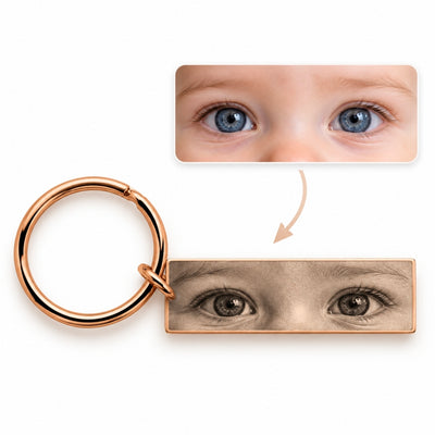 Personalized stainless steel eye keychains