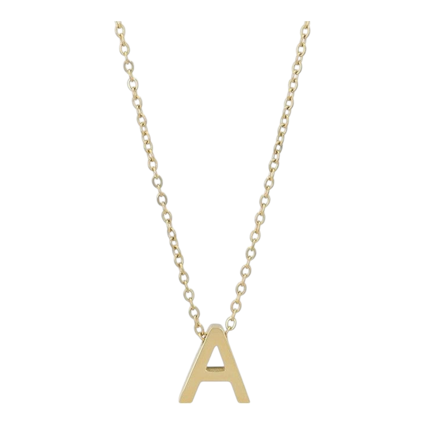 Littri – Edelstahlkette mit Buchstaben-Anhänger in Gold (45 + 5 cm)
